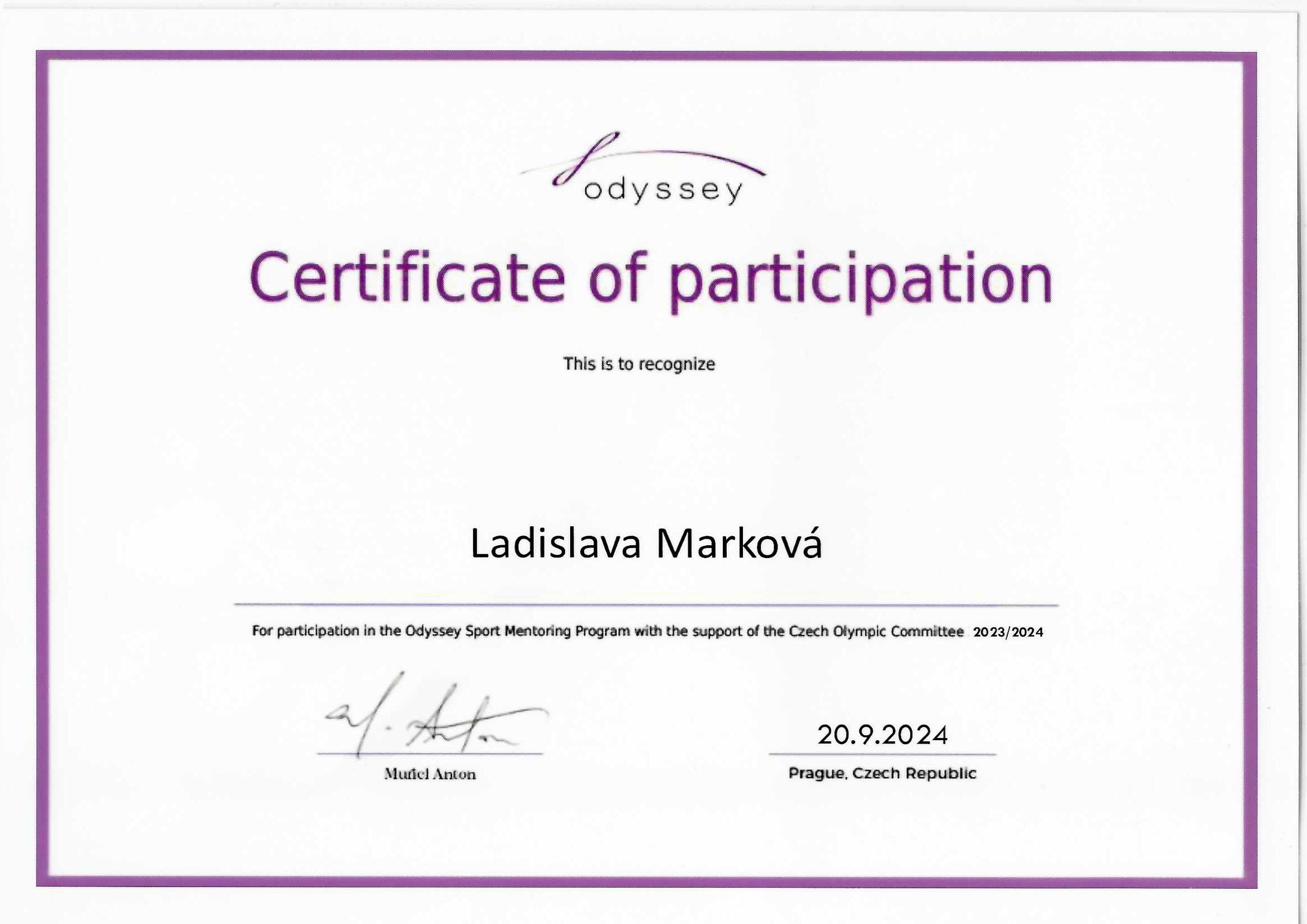 Certificate of paticipation